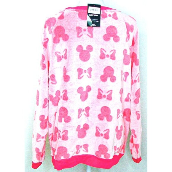 Disney Minnie Mouse Womens Fleece Pajama Pullover Top Sleepwear Pink Sz XXL - 2X - Picture 3 of 12